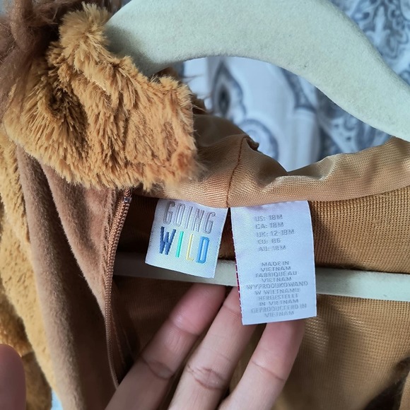 Going Wild Baby Toddler Roar Hooded Plush Brown Lion Costume Size US 18M - Picture 4 of 5